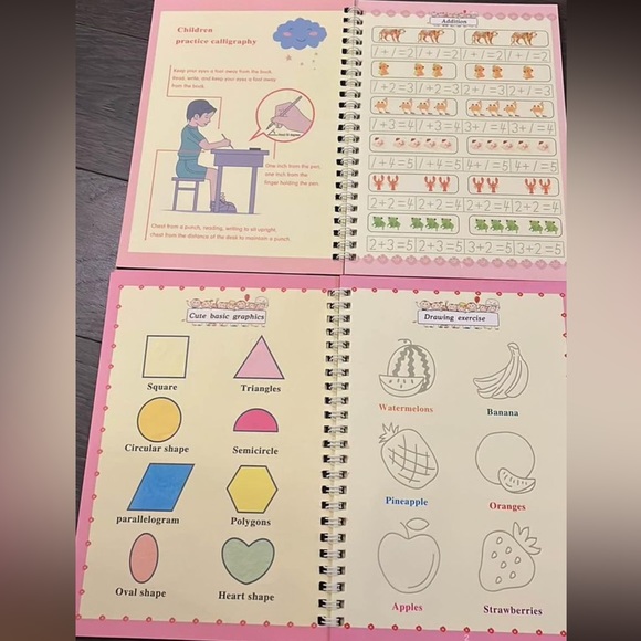 (New) 4 Pack Reusable Handwriting Practice Copybook for preschool - Picture 2 of 3